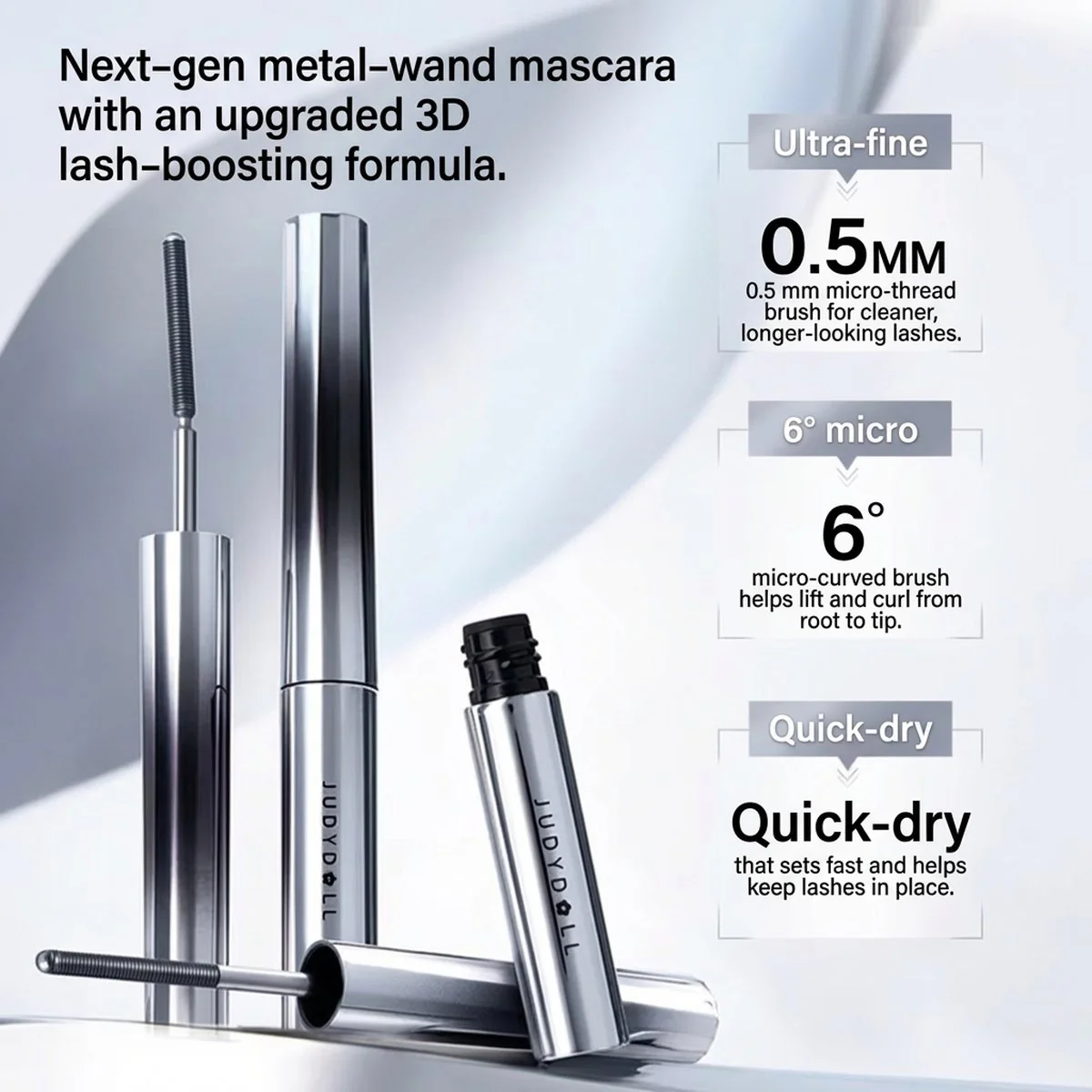 Judydoll 3D Lengthening & Curling Mascara #02 Brown 2g - Image 3