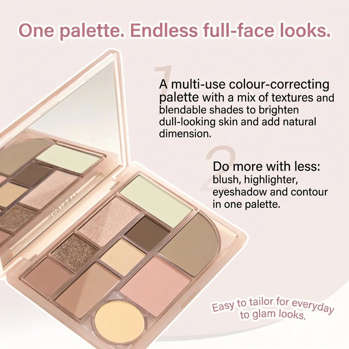 Judydoll All-in-One 10-Color Face Palette 18.5g – Eyeshadow, Blush, Highlighter & Contour (4 Shades Available)