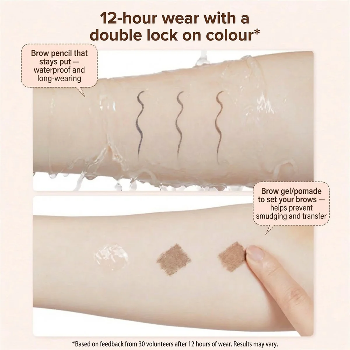 Judydoll Dual-Ended 3D Eyebrow Pencil & Clear Brow Gel #01 Grey Black 1.36g - Image 2