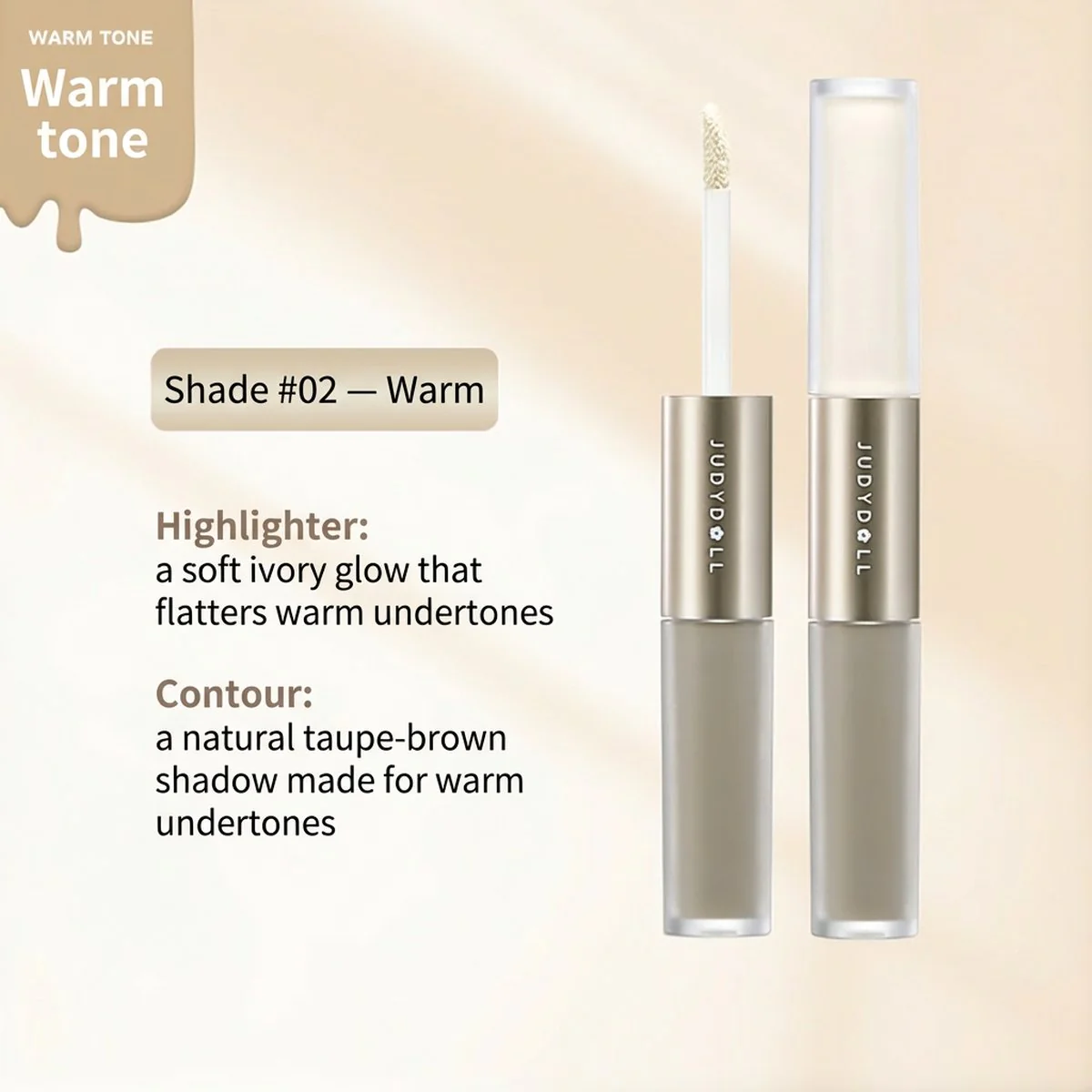 Judydoll Dual-Ended Highlighter and Contour Liquid #02