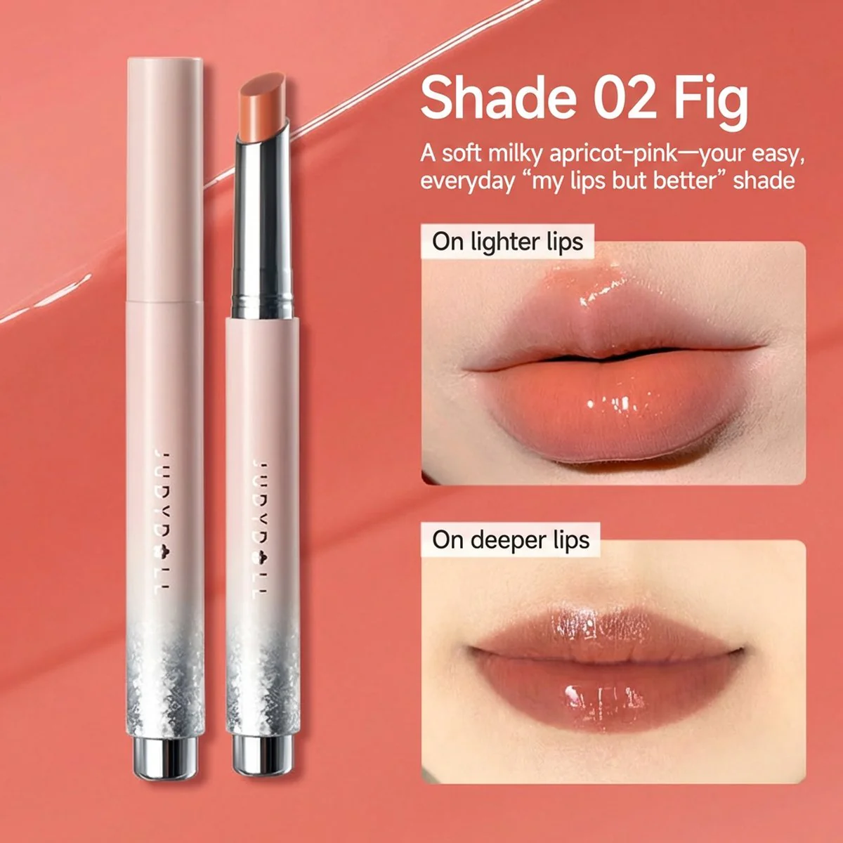 Judydoll Gloss Balm Stick 2.4g – Non-Sticky, Sheer Tint, Multiple Shades - Tinted Lip Balm Stick - Image 5
