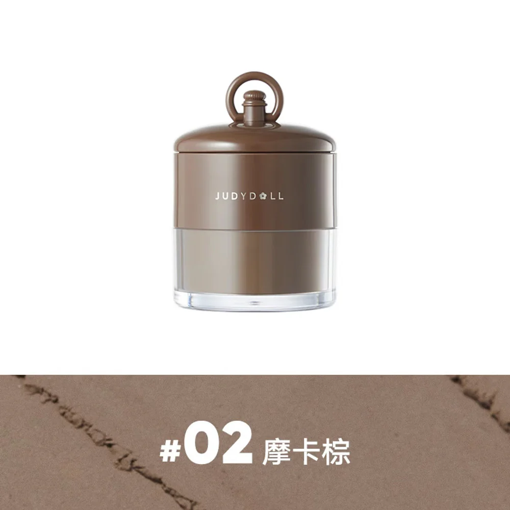 Judydoll Hairline Shadow Powder #02 Mocha Brown 12g - Hairline Filler Puff for Natural-Looking Volume