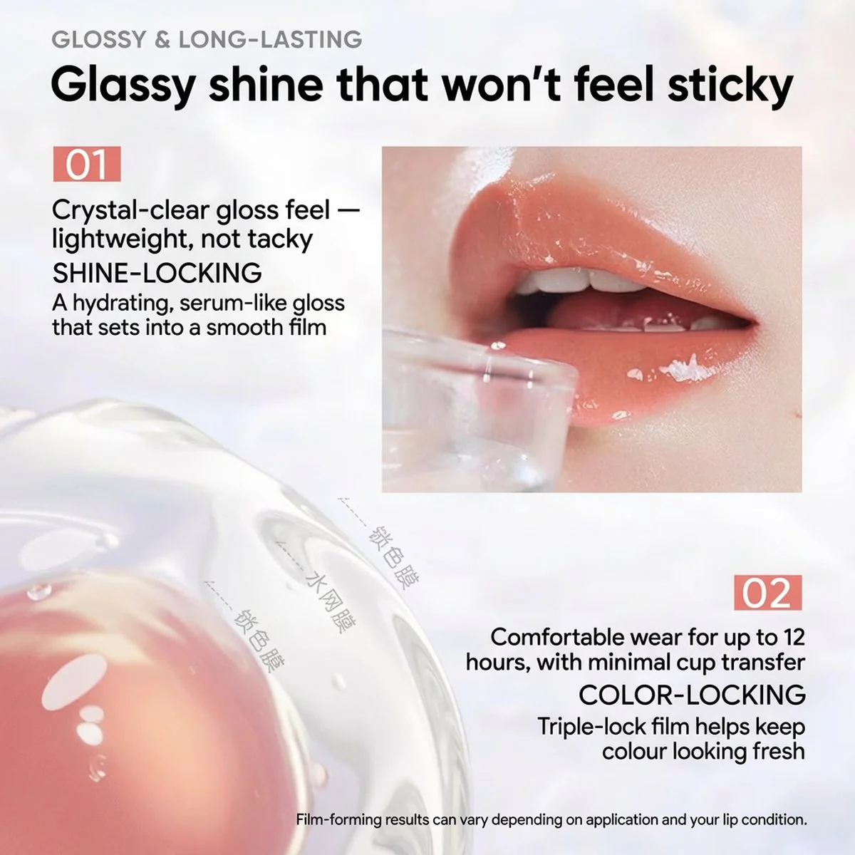 Judydoll Mirror Shine Lip Gloss #02 Ice Sugar Strawberry - Image 2