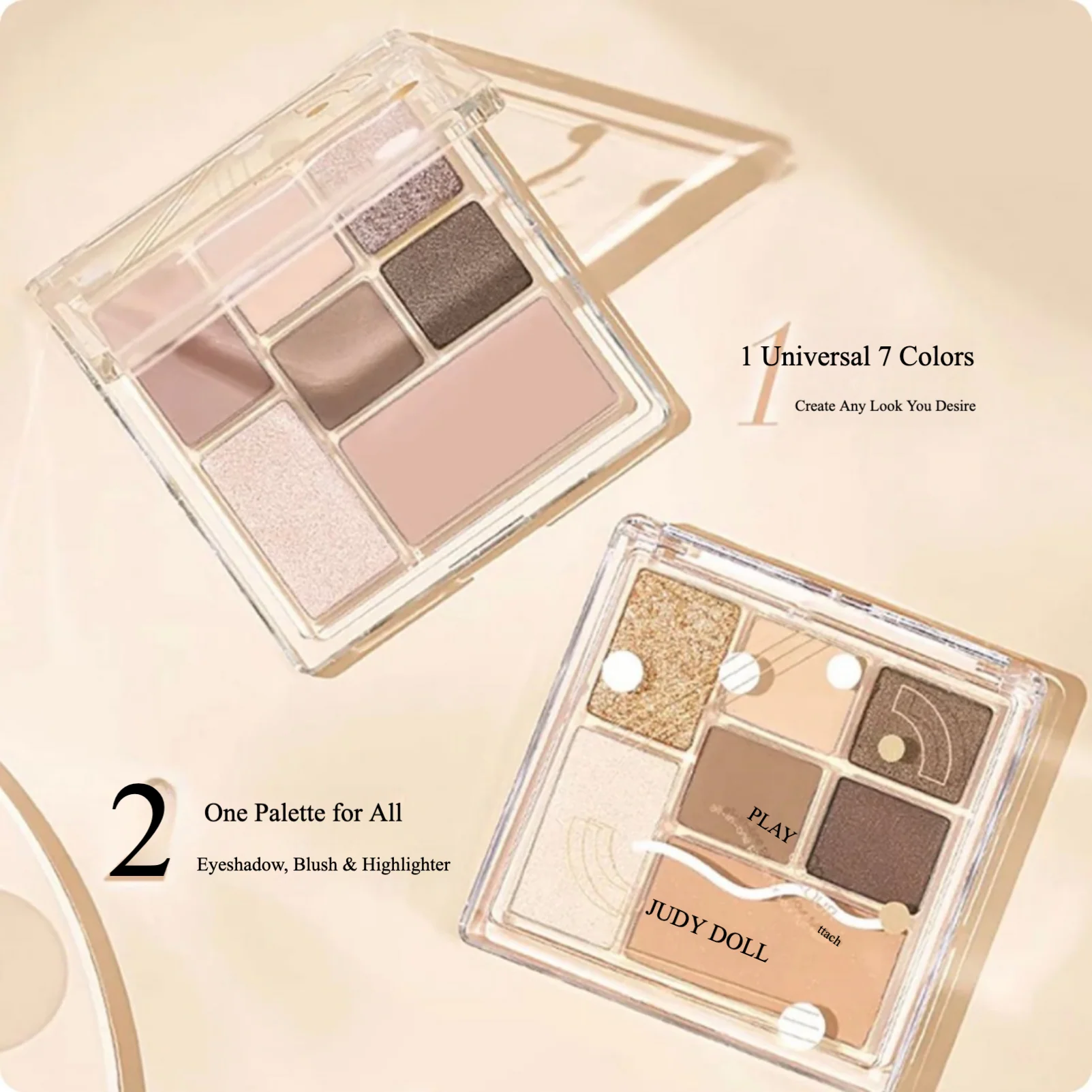 Judydoll Playful Seven-Color Eyeshadow Palette #12 - Image 2
