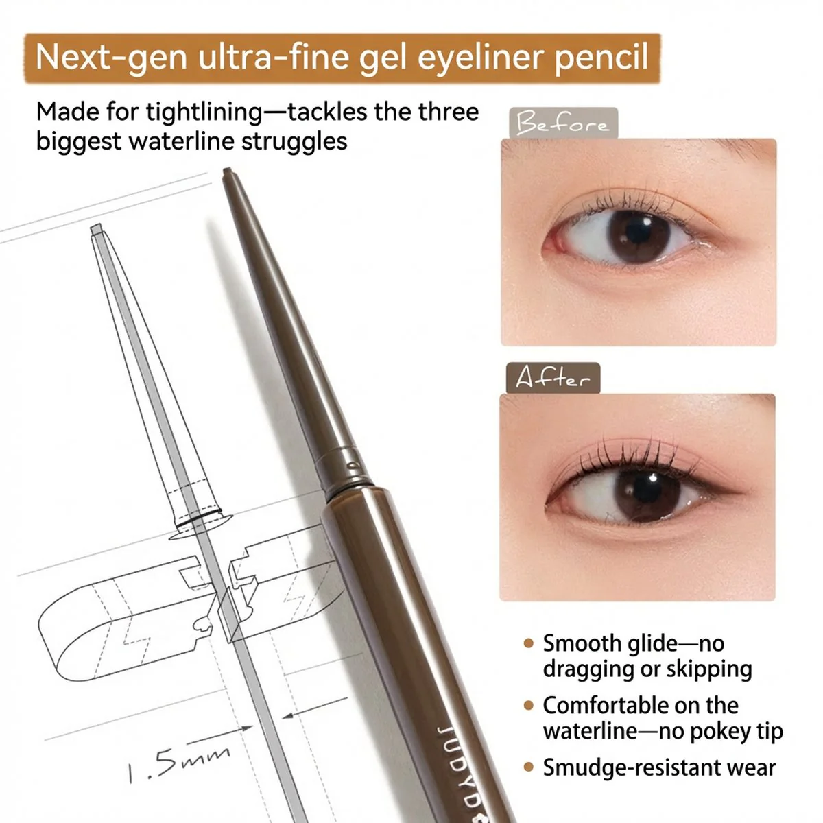 Judydoll Precision Eyeliner Gel Pen #02 Dark Brown - Image 2