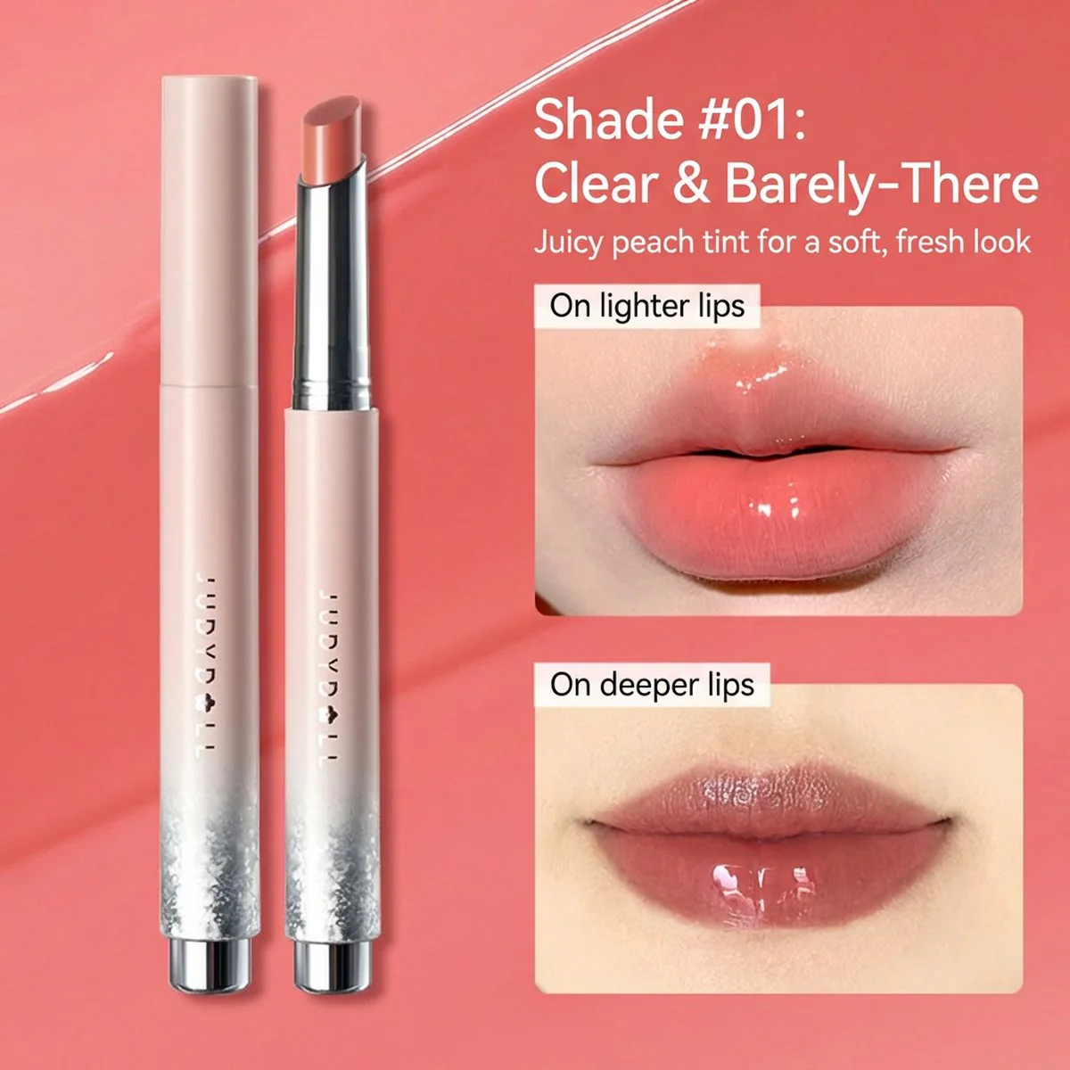 Judydoll Solid Lip Gloss Balm 2.4g - Sheer, Non-Sticky Shine, Multiple Shades - Image 5