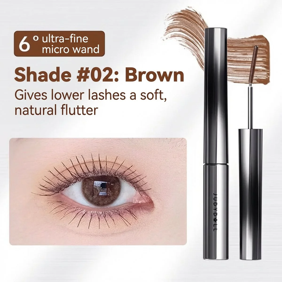 Judydoll Ultra-Fine Metal Mascara #02 Brown 2g - Precision Lower Lash Mascara