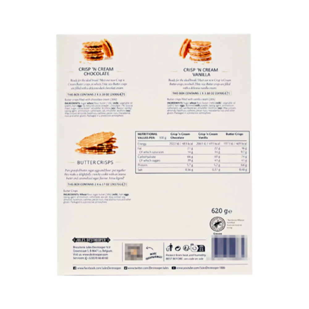 Jules Destrooper Belgian Biscuit Selection 620g – Limited Import - Assorted Belgian Butter Biscuits - Image 2