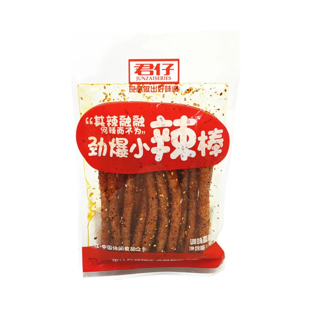 Junzai Extra Spicy Little Chili Sticks 109g - Chinese Spicy Wheat Snack Sticks