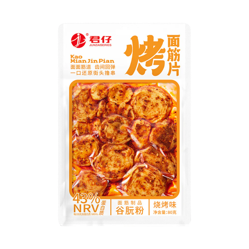 Junzai Grilled Wheat Gluten Slices – BBQ Flavour 80g