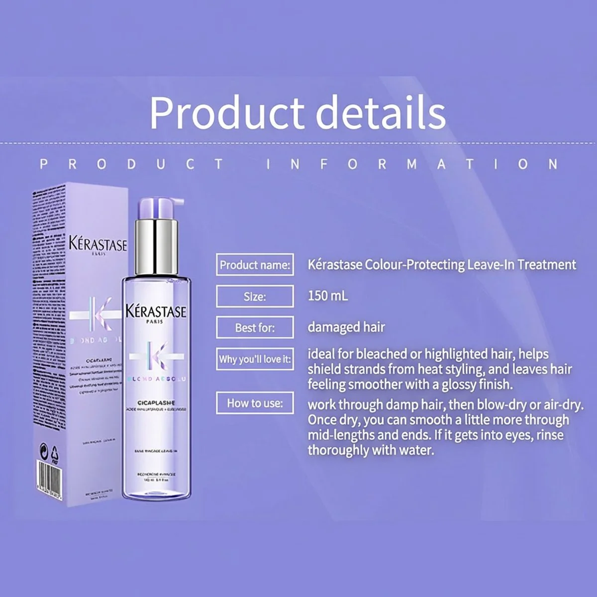 Kerastase Blond Absolu Cicaplasme Universal Fortifying Heat-Protecting Serum - 150ml - Image 4