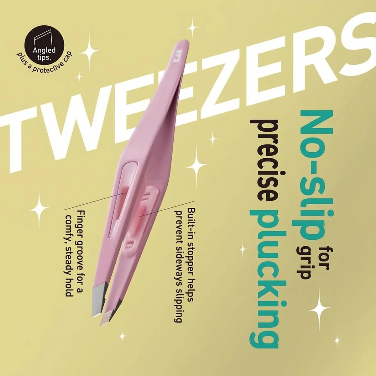 KAI Precision Slant-Tip Eyebrow Tweezers – Pink - Image 3