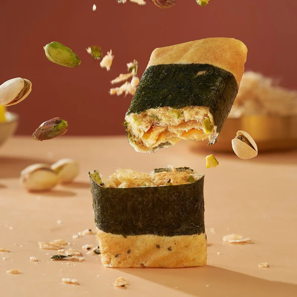 Kaiwei Pistachio Seaweed Meat Floss Egg Rolls - 320g - Image 2