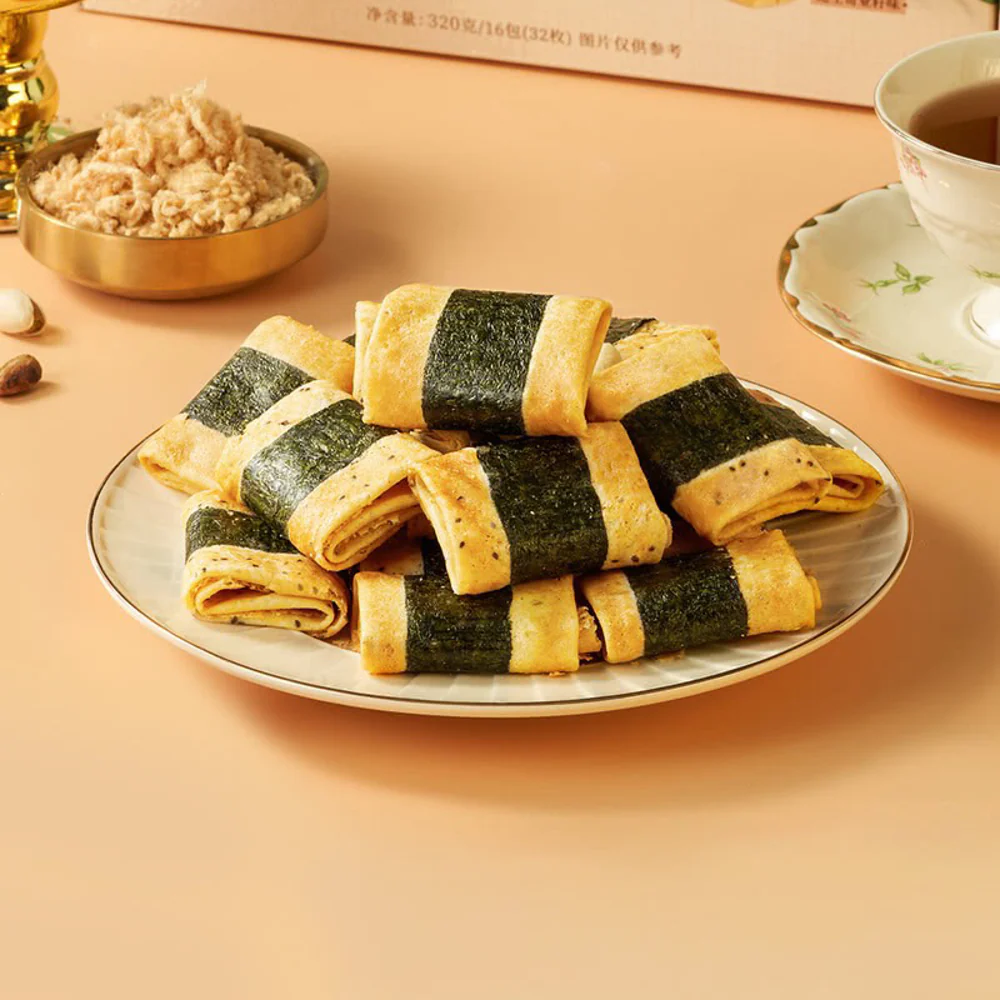 Kaiwei Pistachio Seaweed Meat Floss Egg Rolls - 320g - Image 4