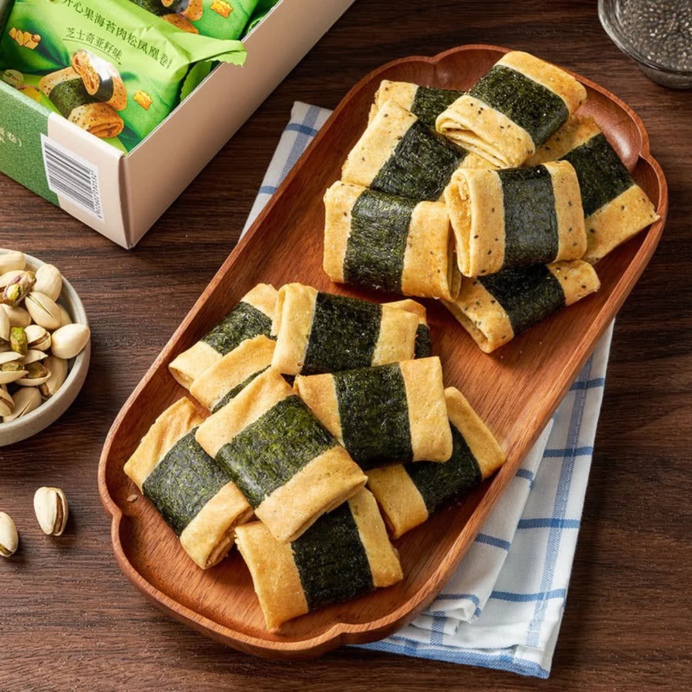 Kaiwei Pistachio Seaweed Meat Floss Egg Rolls - 320g - Image 5
