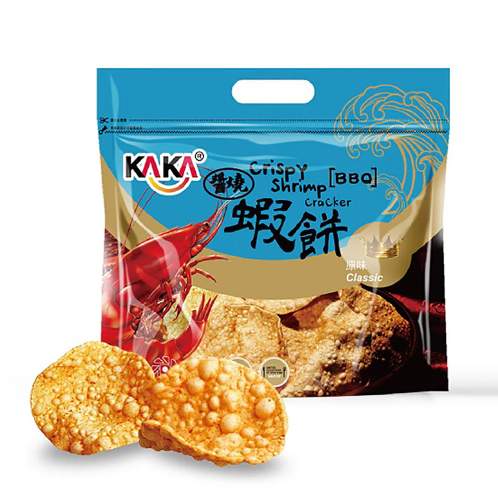 KAKA BBQ Shrimp Crackers - Classic Flavor, 120g
