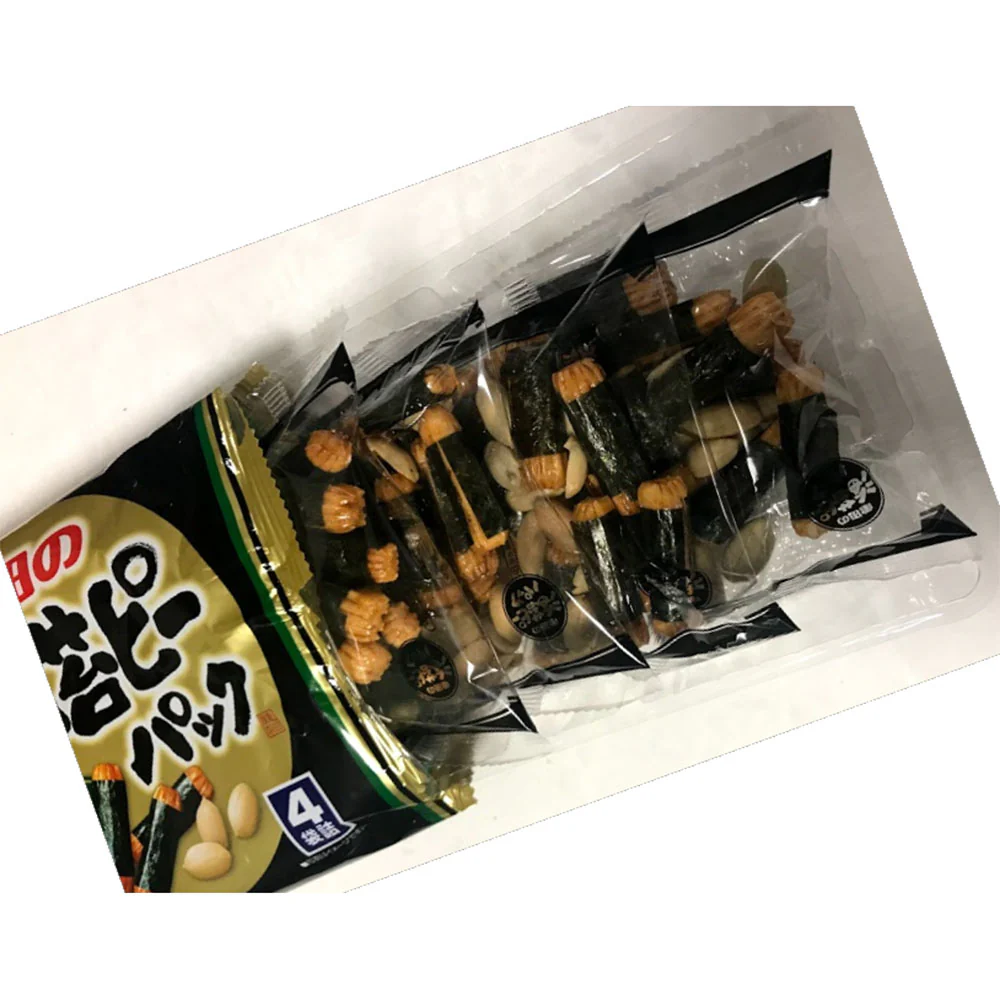 Kameda Seika Seaweed Rice Cracker Rolls & Peanuts - 4 Packs, 85g - Image 2