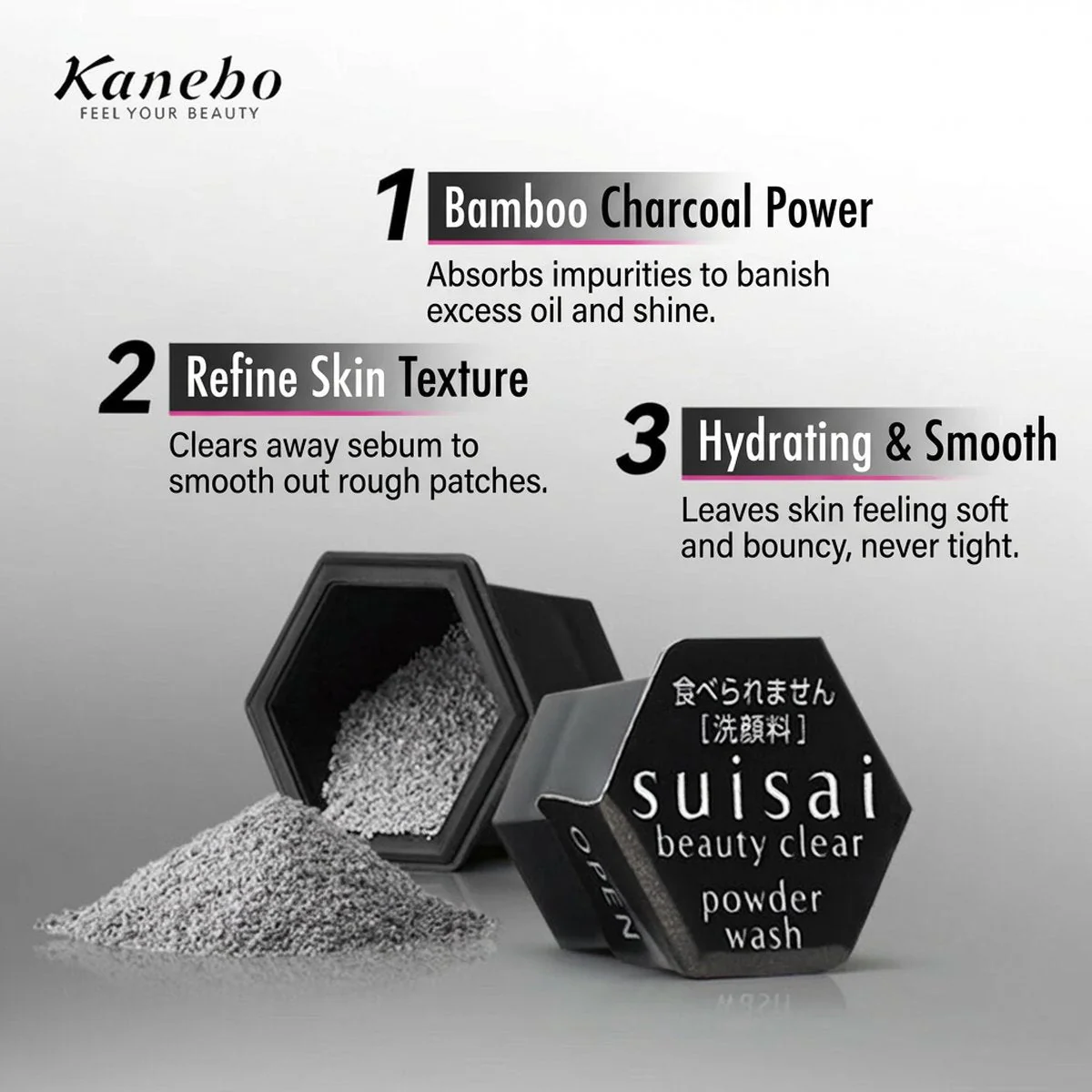 Kanebo Suisai Beauty Clear Black Powder Wash – Charcoal Enzyme Face Wash Powder 0.4g x 32 Capsules - Image 4