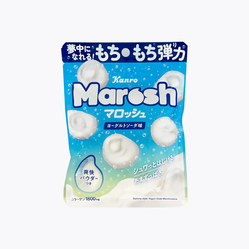 Kanro Marosh Yogurt Soda Gummy Marshmallows 50g - Ramune Flavor