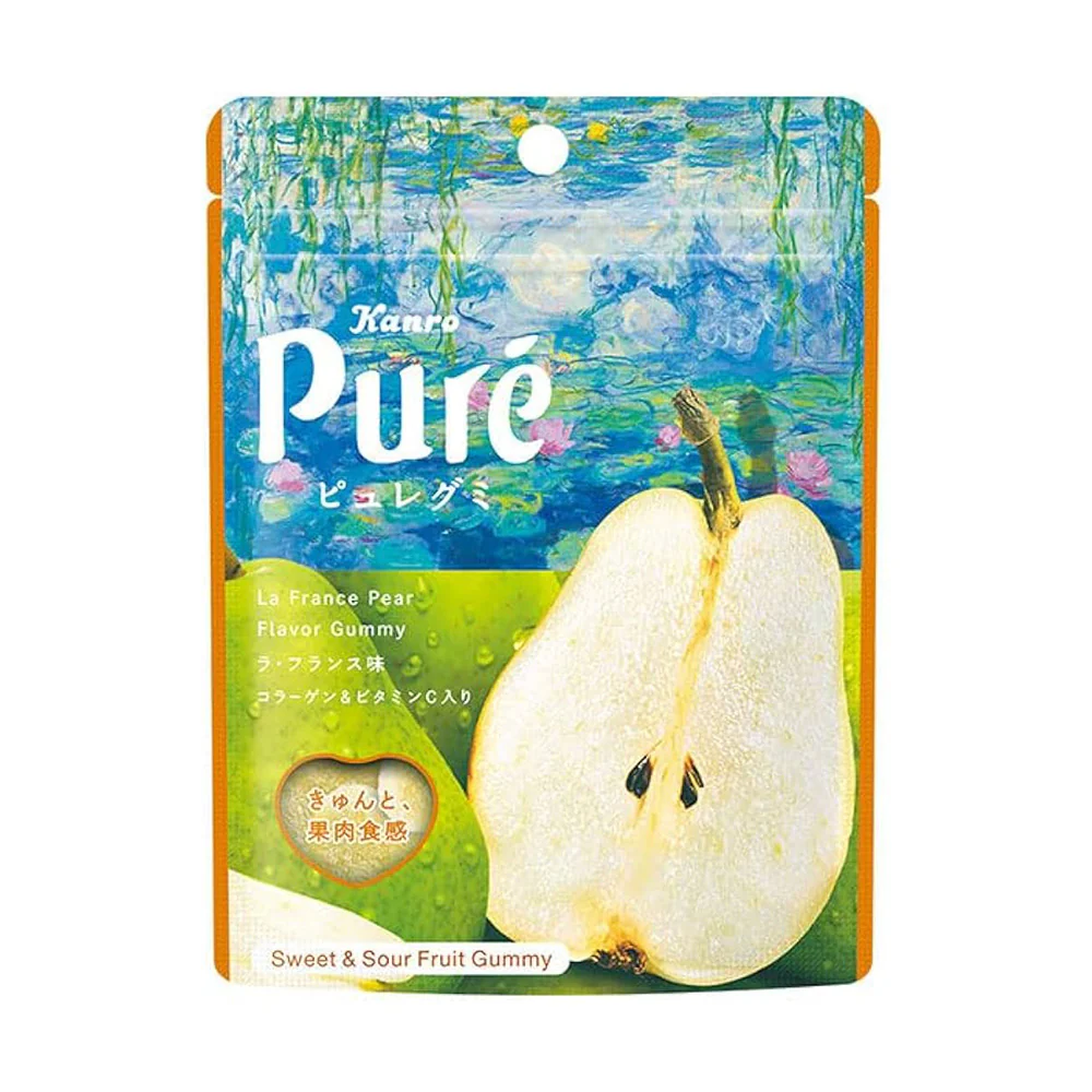 Kanro Pure La France Pear Gummy 52g - Sweet & Sour Fruit Candy