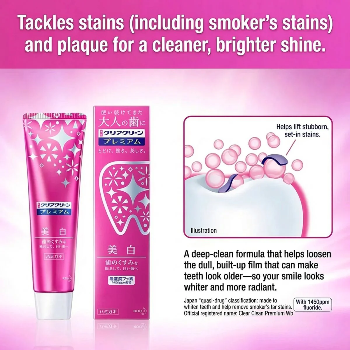 Kao Clear Clean Premium Whitening Enamel Care Toothpaste 100g - Image 5