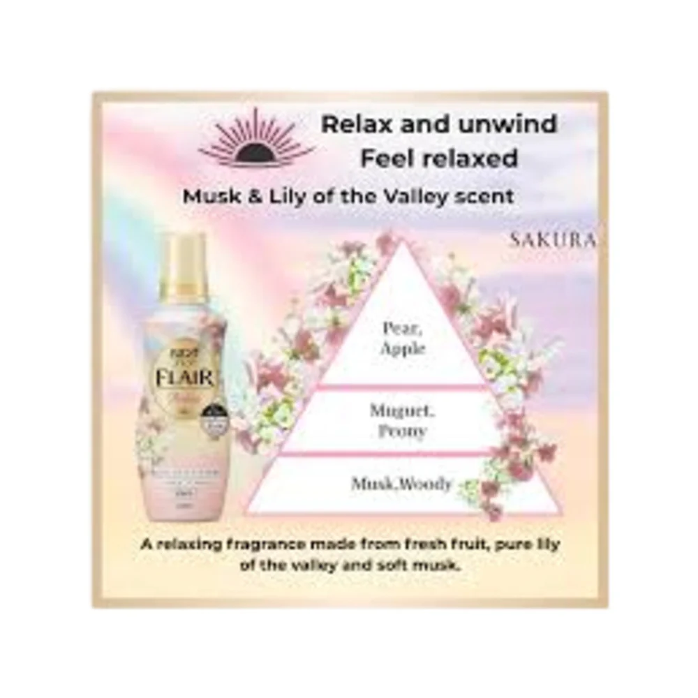 Kao FLAIR Relax Fabric Softener Musk & Lily of the Valley 510ml - Image 2