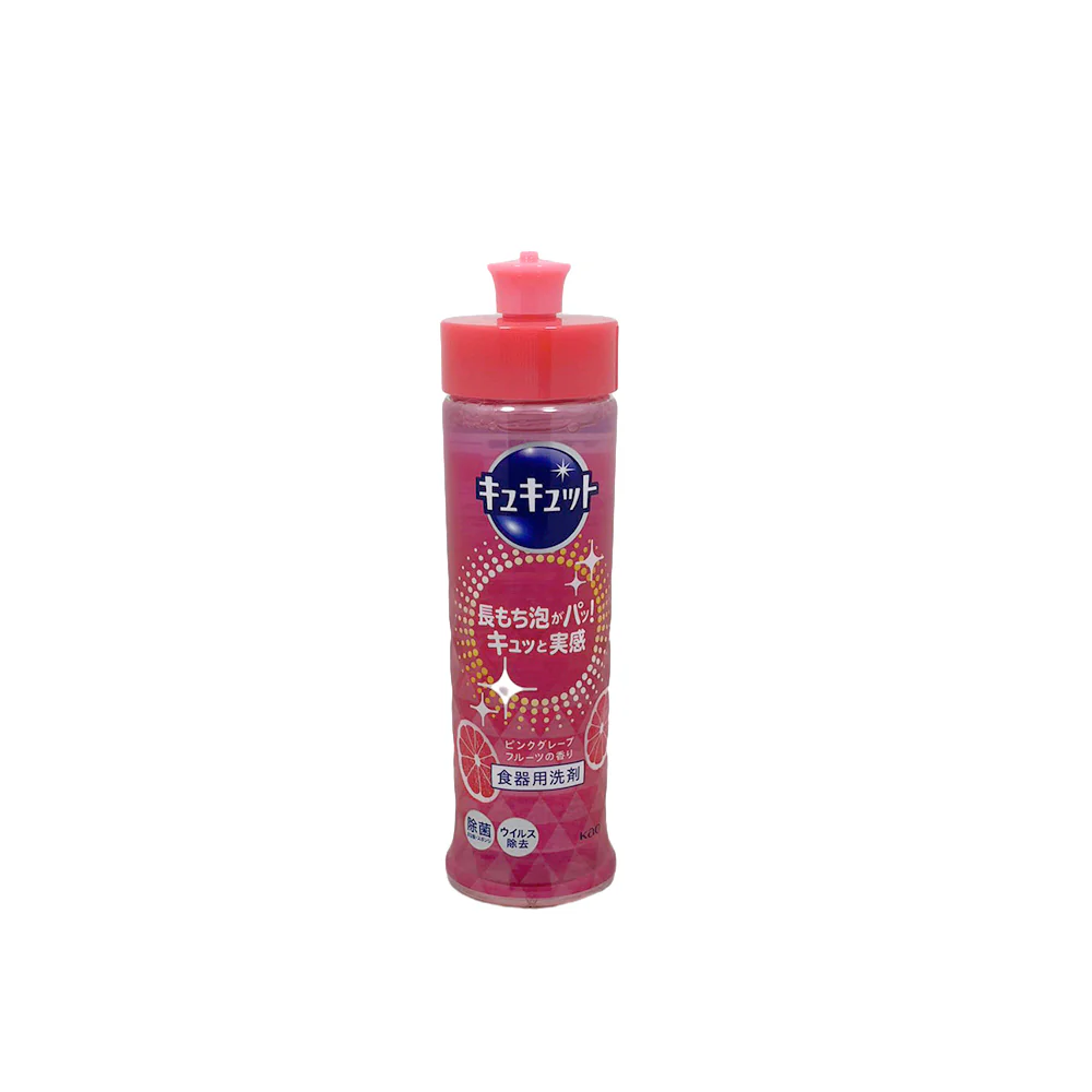 Kao Kyukyutto Pink Grapefruit Dishwashing Liquid 220ml – For Dishes, Fruit & Veg