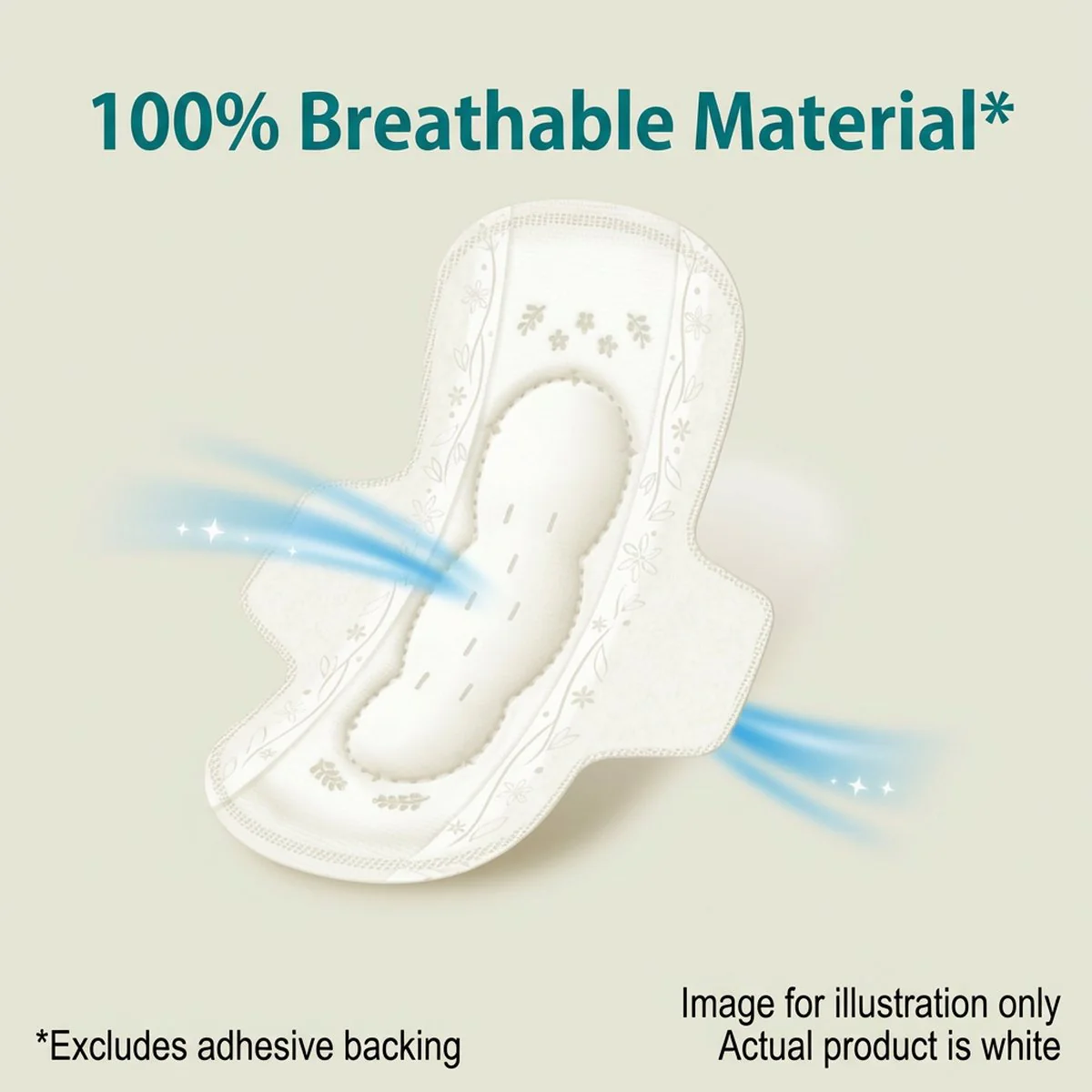 Kao Laurier Botanical Cotton 100% Night Pads with Wings, Unscented 30cm – 9 Pads - Image 4