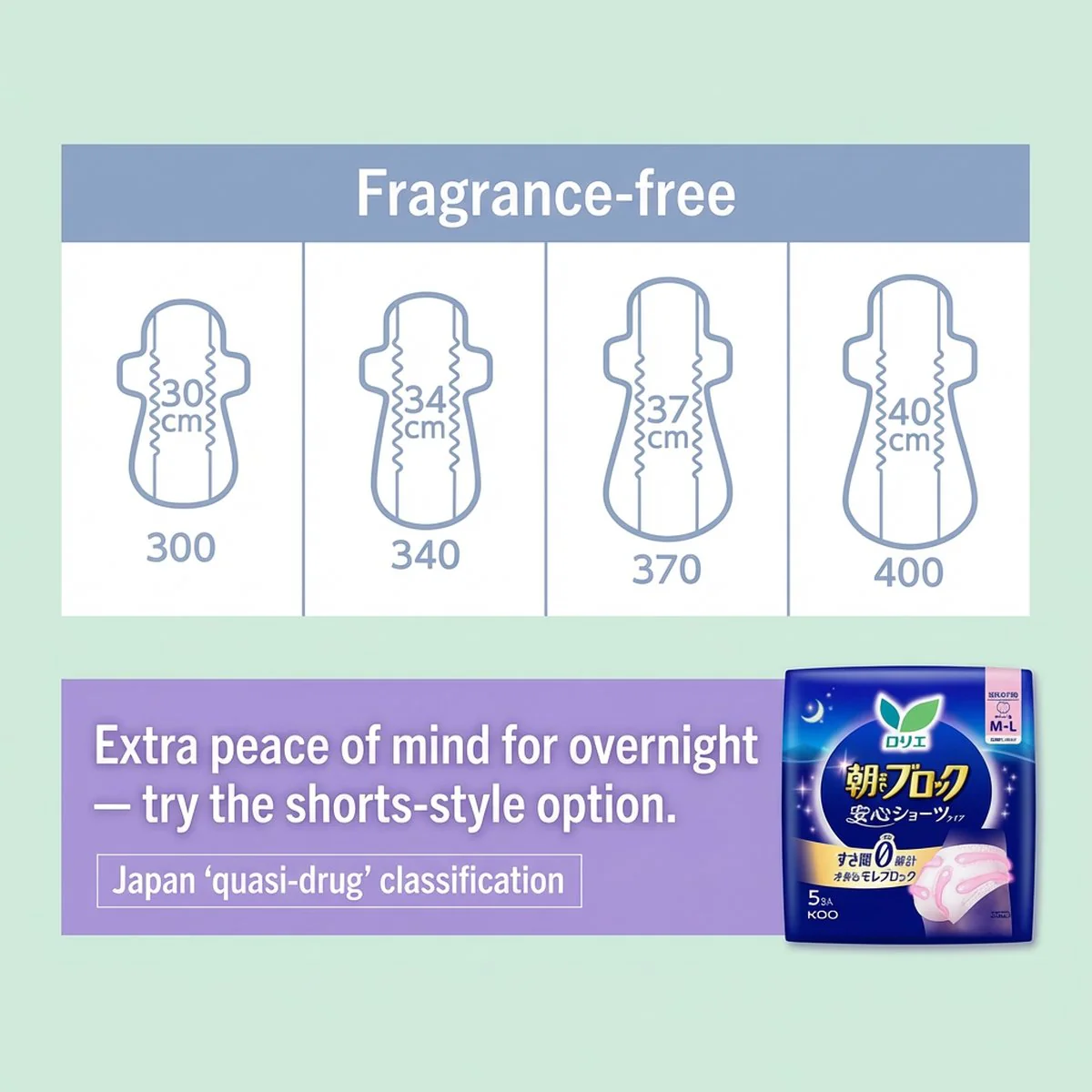 Kao Laurier Night Pads 370mm - 18 Pack - Overnight Sanitary Pads for Heavy Flow - Image 5