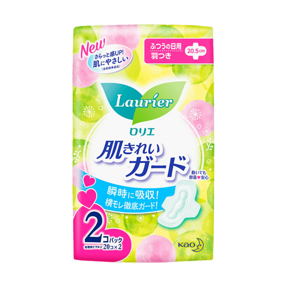 Kao Laurier Skin Clean Guard Day Pads with Wings 20.5cm – 20 Pads x 2 Packs - Image 3