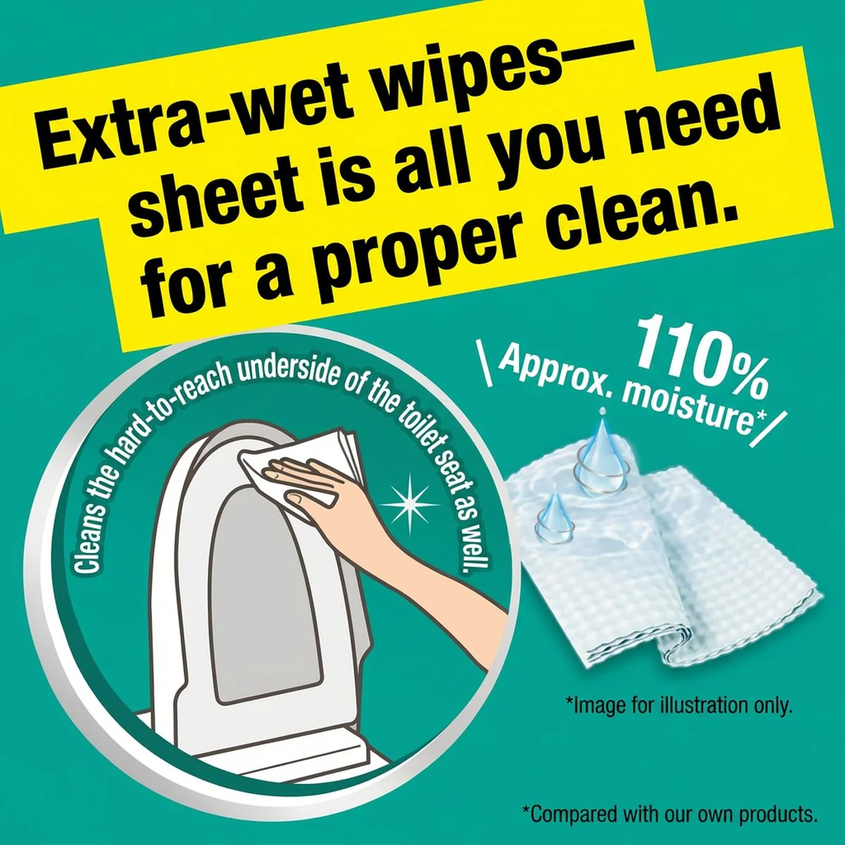 Kao Quickle Strong Toilet Seat Cleaning Wipes – Herbal Fresh, 8 Sheets - Image 2