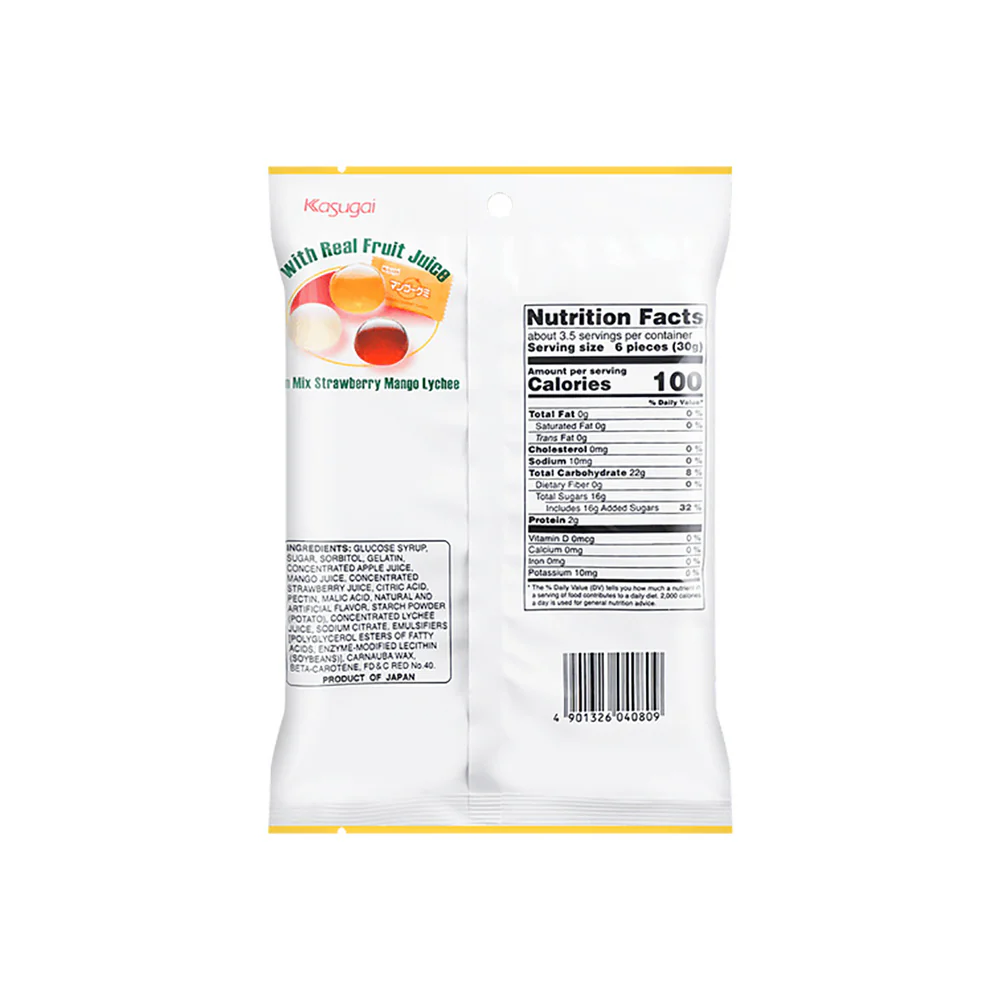 Kasugai Fruit Gummy Candy Assortment - 102g - Image 5