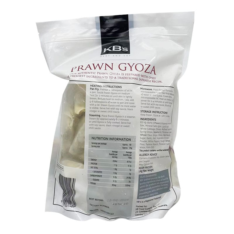 KB's Frozen Prawn Gyoza - 39-41 Pieces, 1kg - Image 2