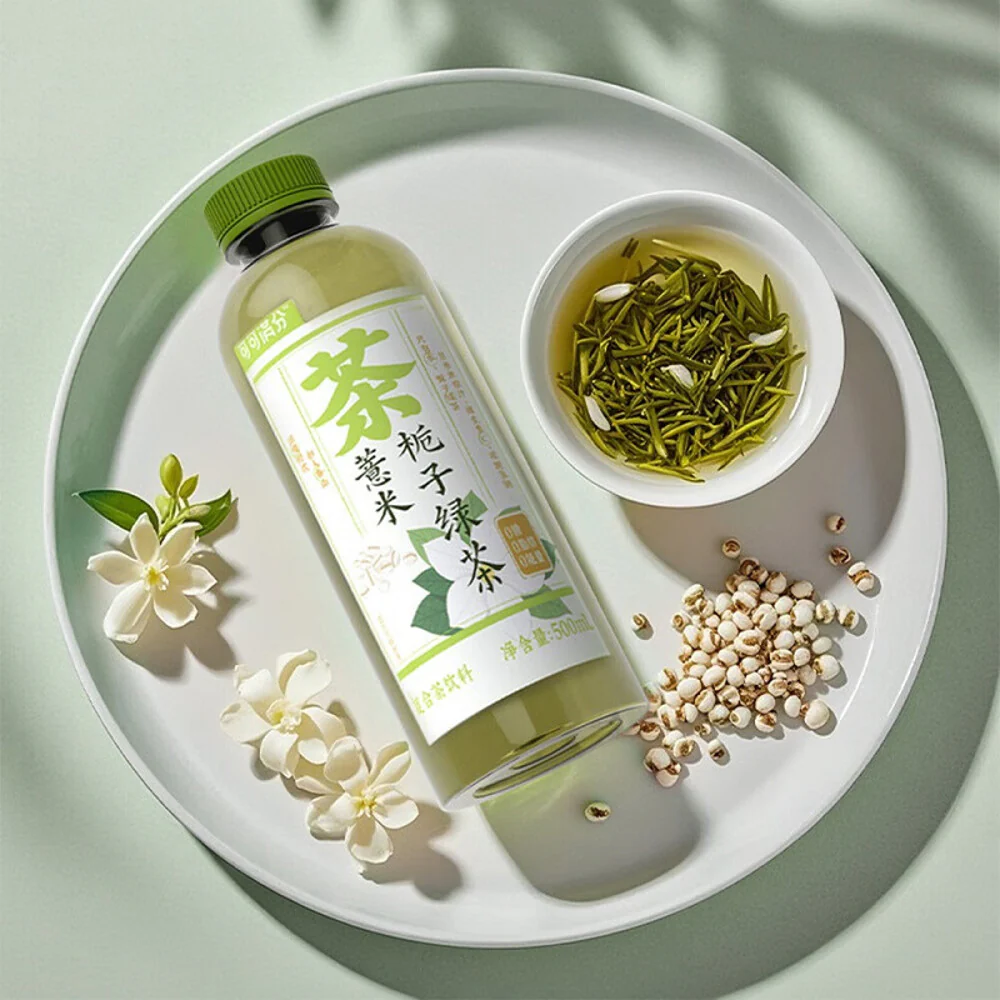 Keke Manfen Coix Seed & Gardenia Green Tea Drink 500ml – Sugar‑Free - Image 2