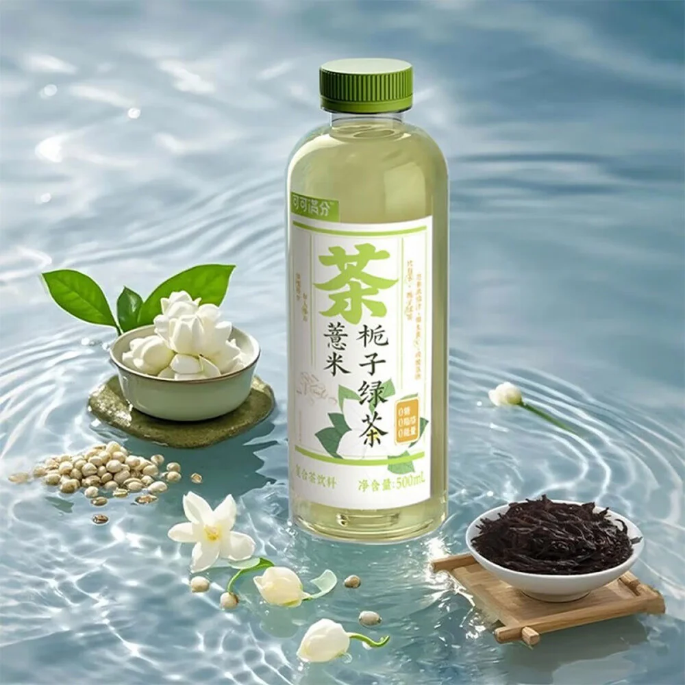 Keke Manfen Coix Seed & Gardenia Green Tea Drink 500ml – Sugar‑Free - Image 3