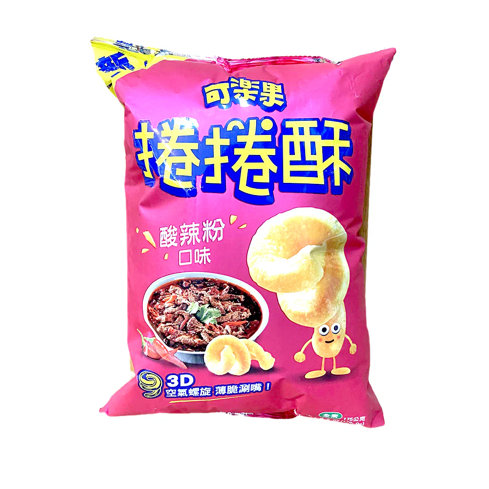 Kele Guo Juju Roll Snacks - Hot and Sour Flavor, 175g