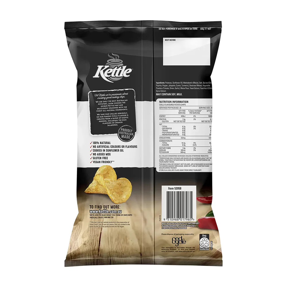 Kettle Chilli Potato Chips - 650g - Image 2