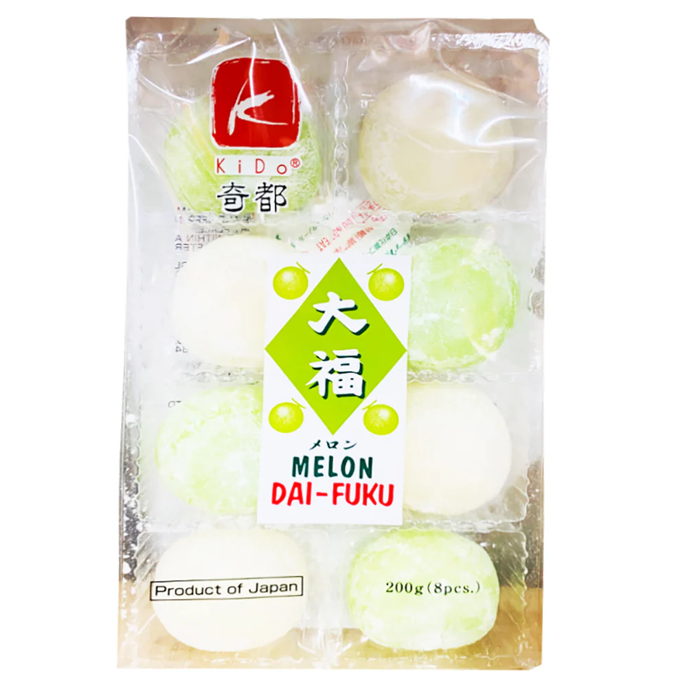 Kido Japanese Melon Daifuku Mochi - 8 Pieces, 200g