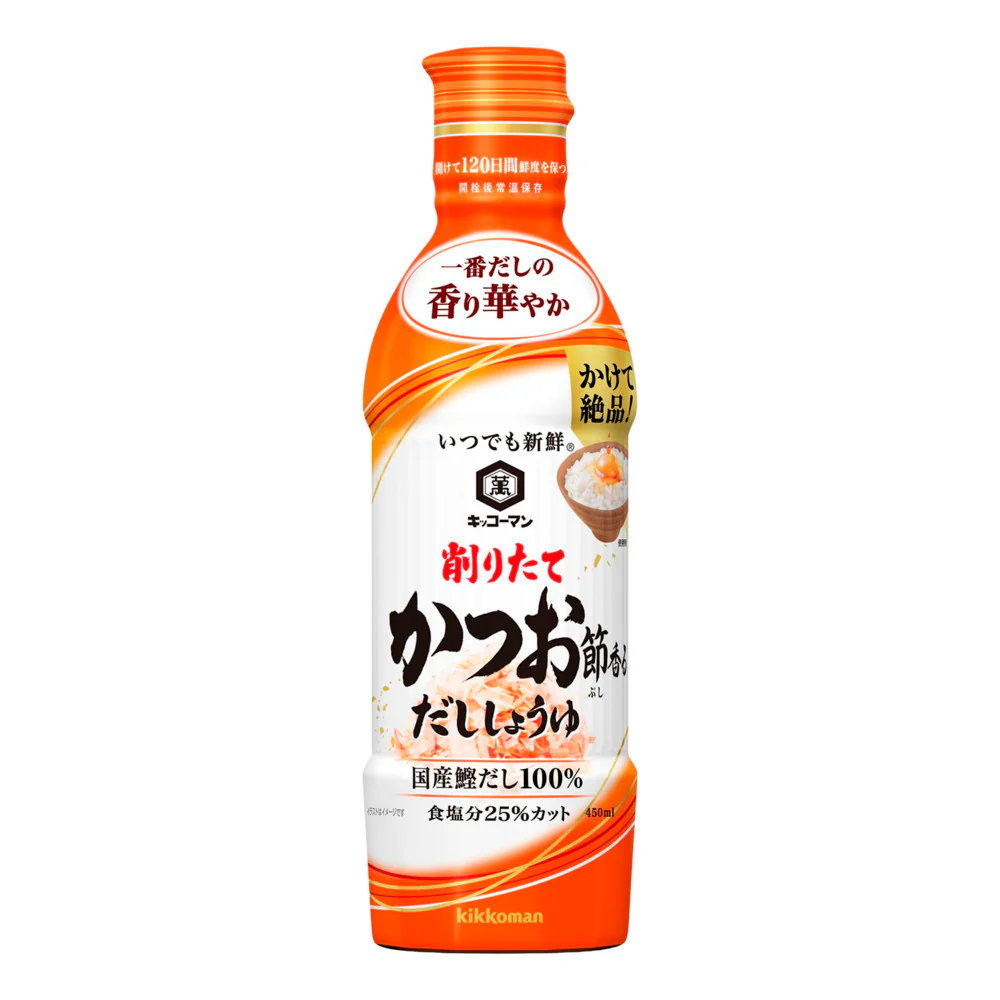 Kikkoman Shaved Bonito Dashi Soy Sauce (25% Less Salt) – 450ml