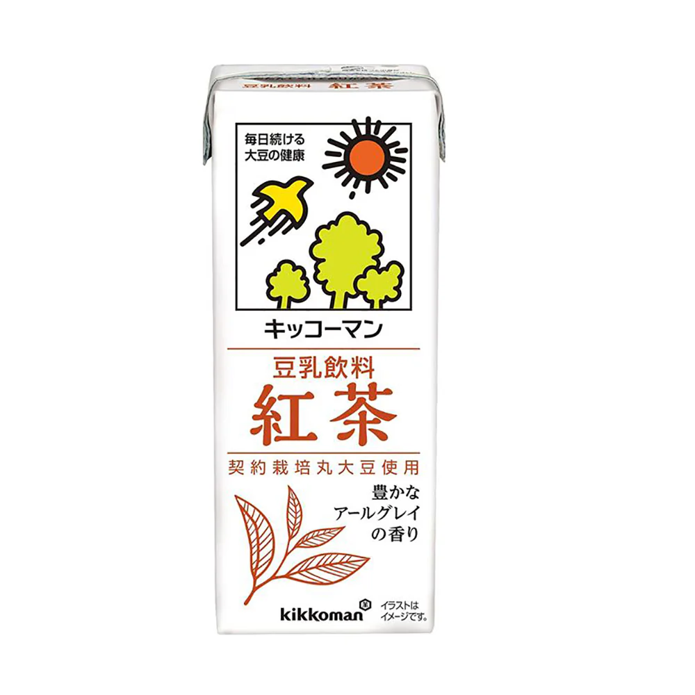 Kikkoman Soy Milk Beverage Black Tea Flavor - 200ml x 18 Boxes - Image 3