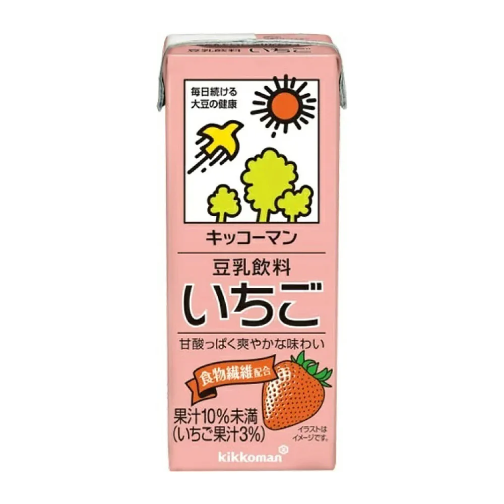Kikkoman Strawberry Soy Milk Drink - 200ml x 18 Boxes - Image 2