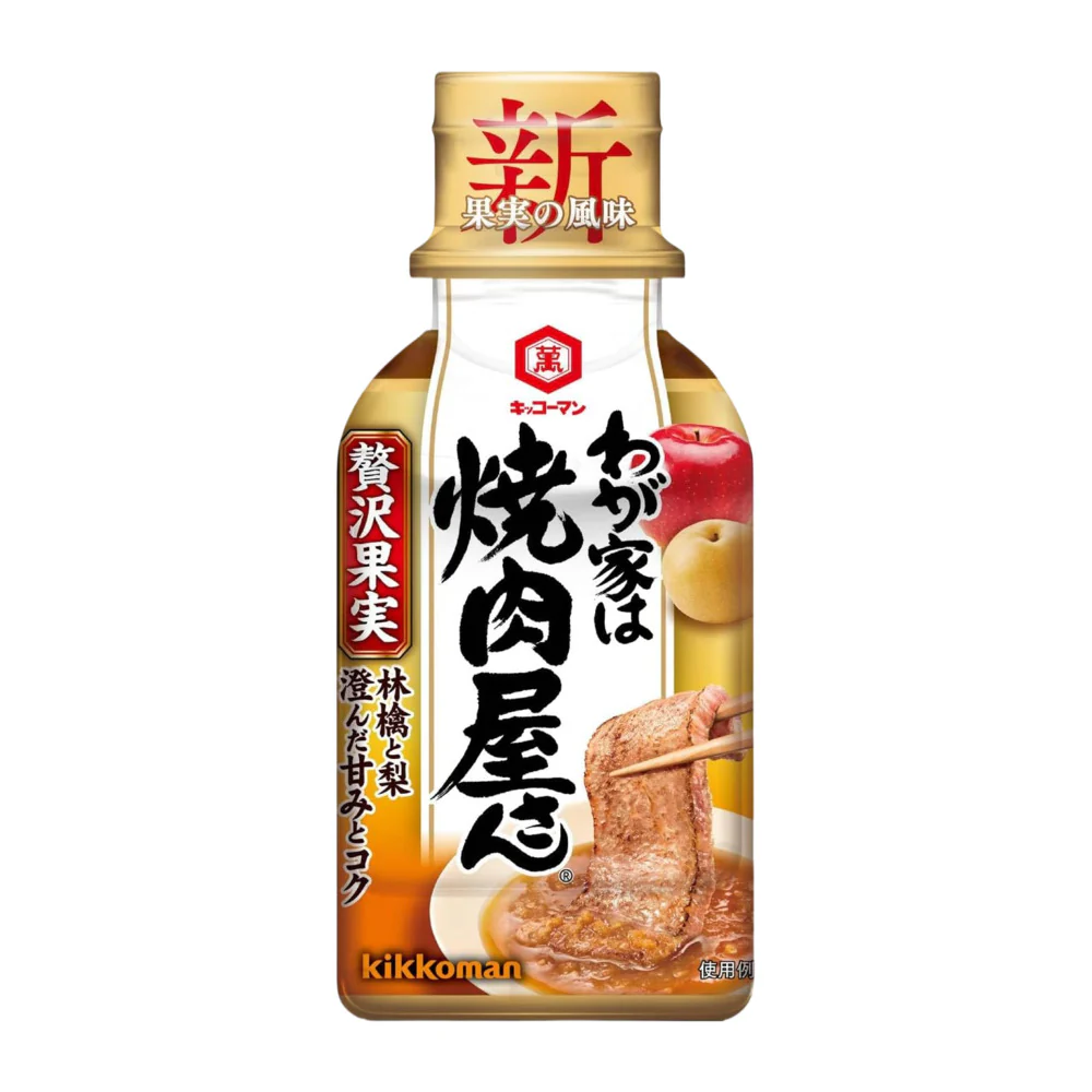 Kikkoman Yakiniku Fruit BBQ Sauce – Apple & Pear 195g - Japanese Yakiniku Grilling & Dipping Sauce