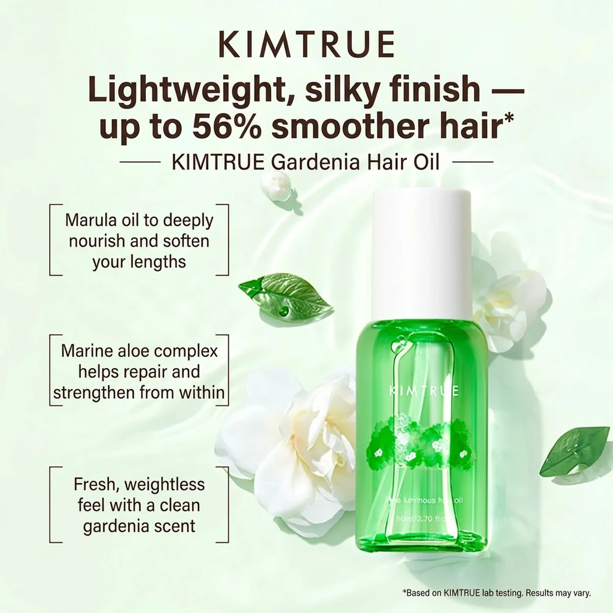 Kimtrue Lithe Luminous Hair Oil Set, Gardenia Scent - 80ml + 20ml - Image 3