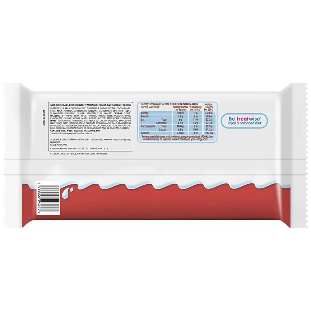 Kinder Bueno Milk Chocolate Hazelnut Wafer - 10 Pieces, 430g - Image 4
