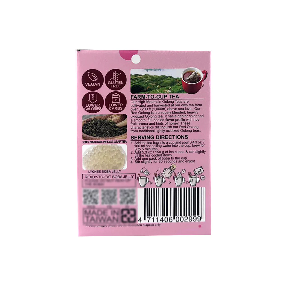 King Ping Best Tea Lychee Red Oolong Boba Milk Tea - 5 Packs, 317.5g - Image 2