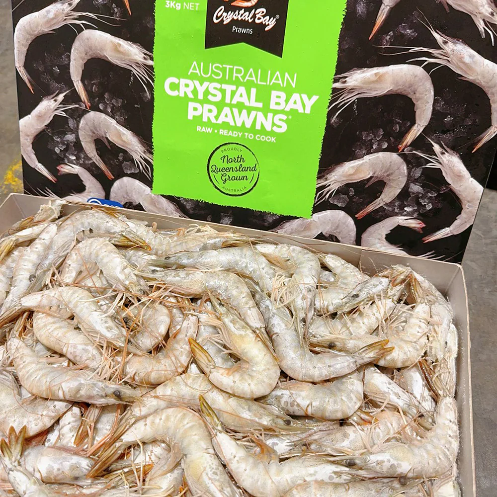 Kingfield Crystal Bay Raw Banana Prawns 31/40 - Box of 3kg - Image 3