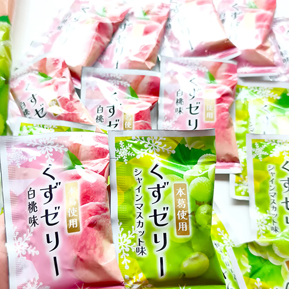 Kinjo Kuzu Jelly White Peach & Shine Muscat Grape Flavor - 279g - Image 2