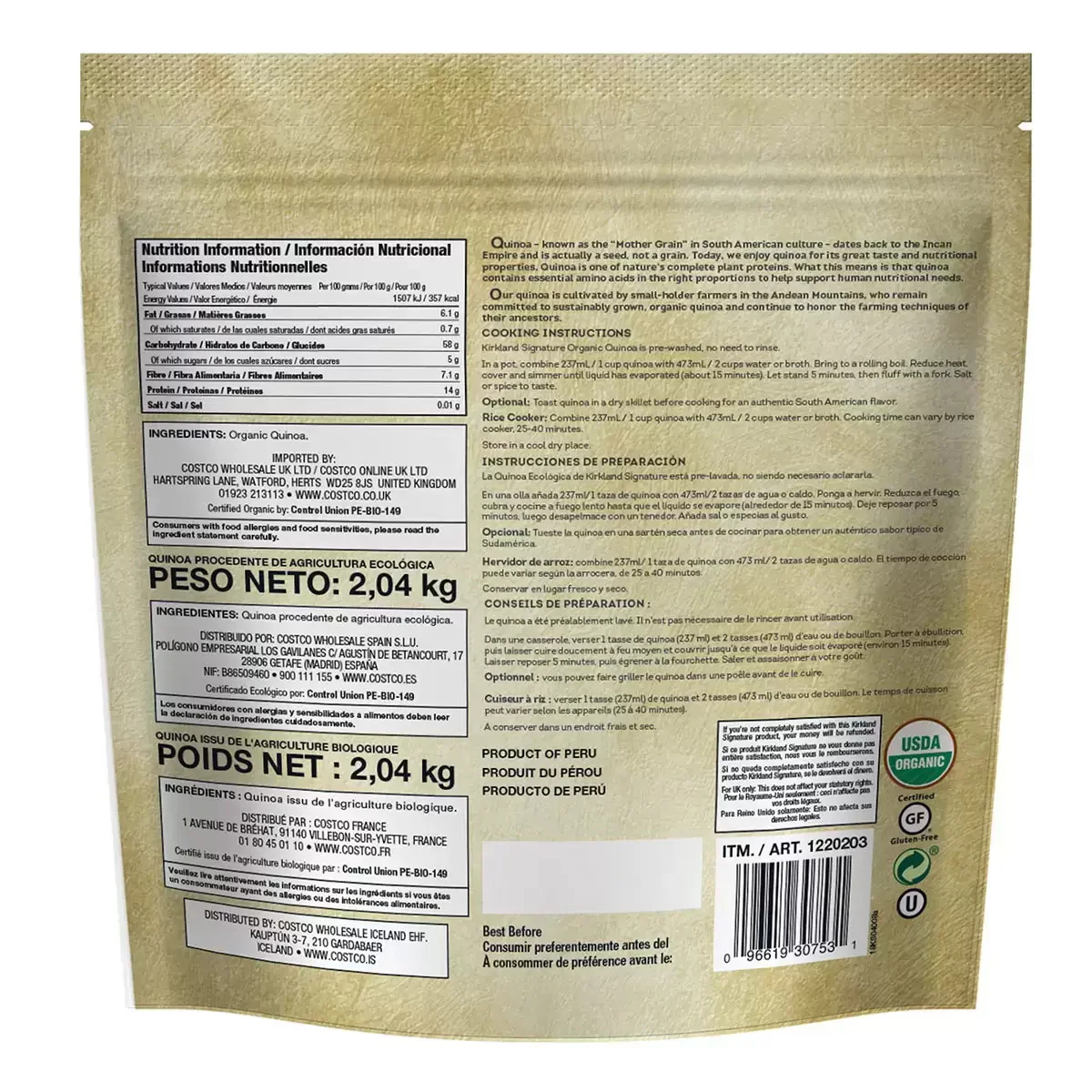 Kirkland Organic Quinoa - 2.04kg - Image 4