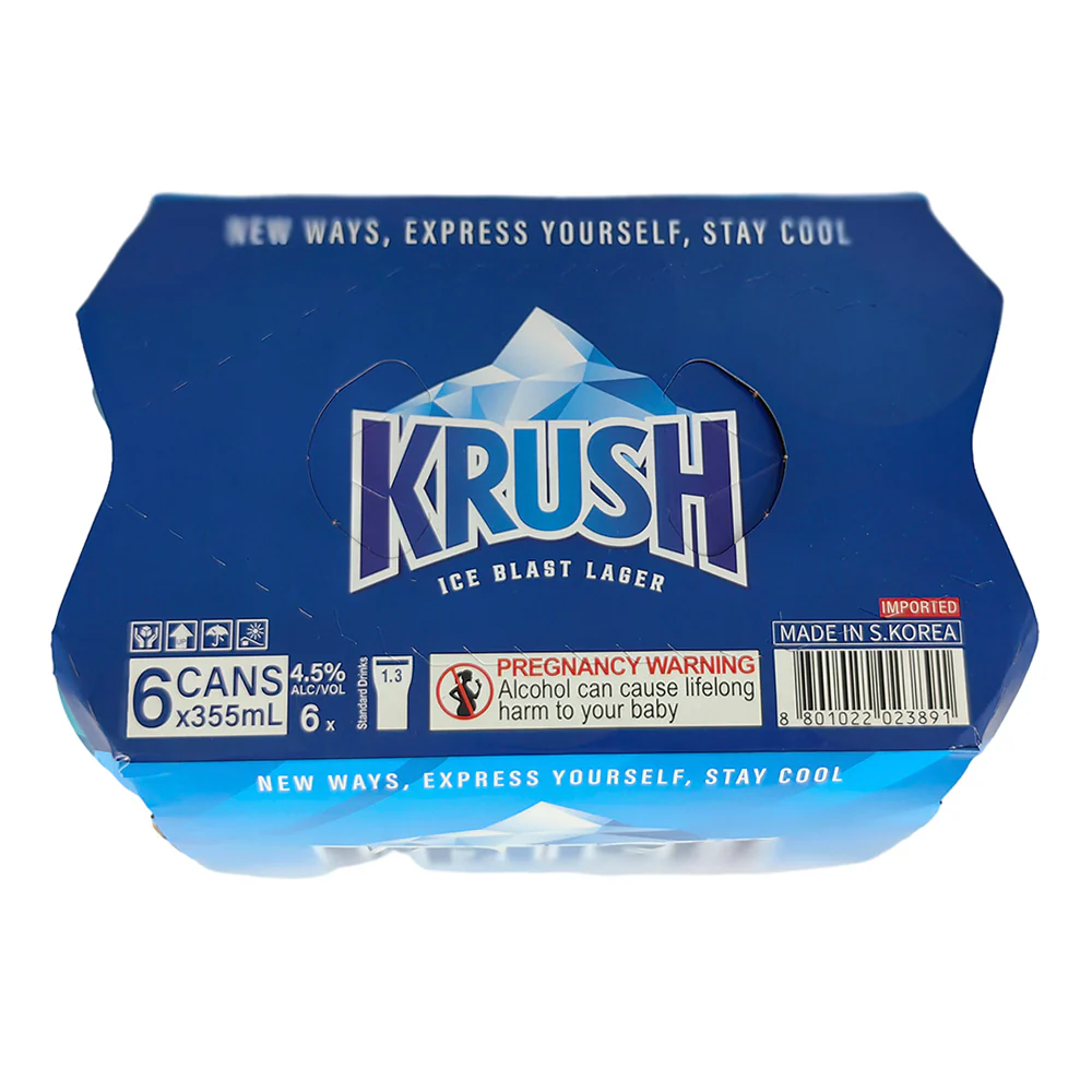 Kloud Krush Ice Blast Lager Beer 4.5% - 6 Cans x 355ml - Image 3