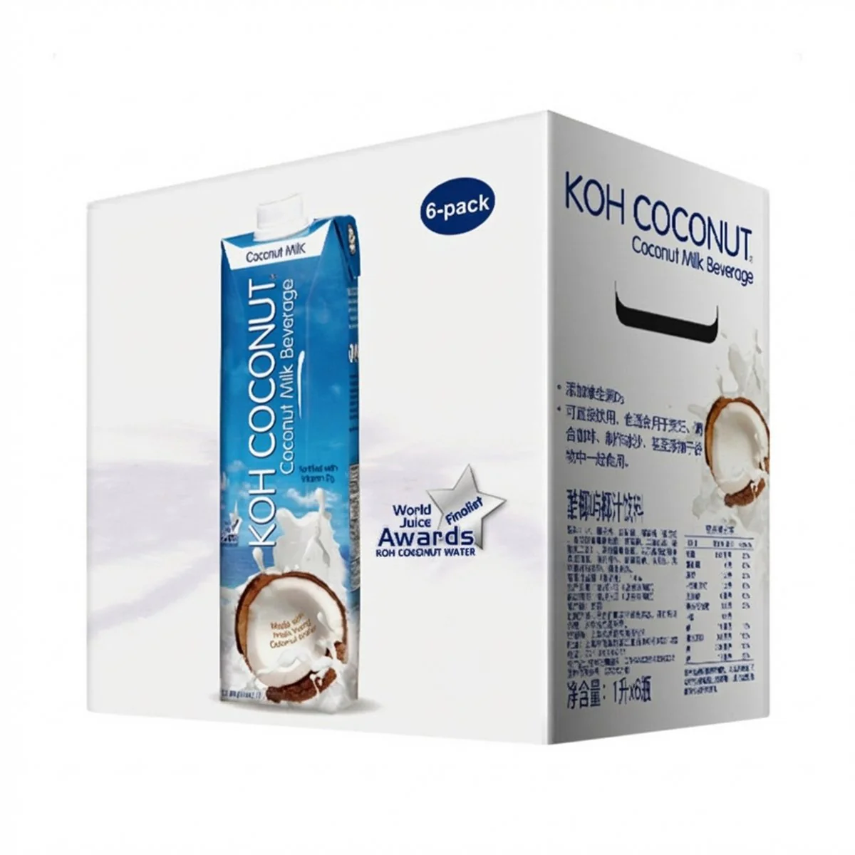 KOH Coconut Coconut Milk Beverage 1L x 6 – Limited Import - Shelf-Stable Coconut Drink